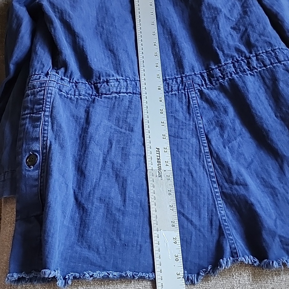 Reformation Chambray Utility Jacket Denim Overshirt Blue Workwear Button Front - Picture 11 of 13